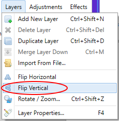 Screenshot showing how to flip a layer vertically in Paint.NET