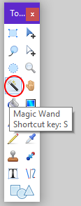 Screenshot of the magic wand tool in Paint.NET