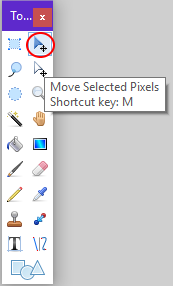 Screenshot of the move tool in Paint.NET