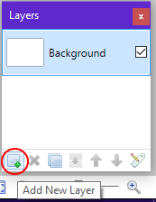 Screenshot of the new layer button in Paint.NET
