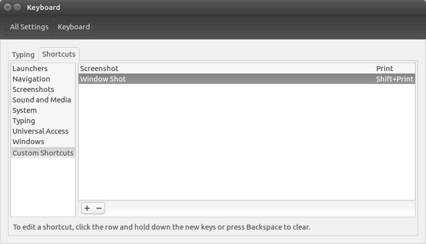 Image showing where to find the keyboard settings in Ubuntu.