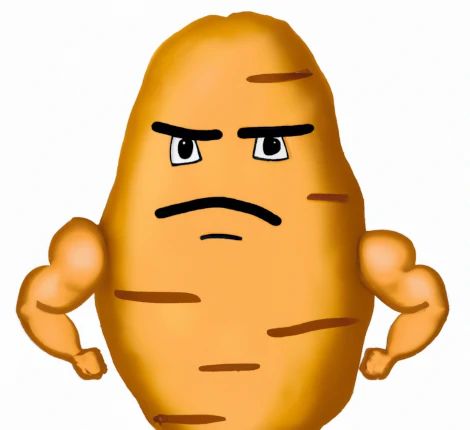 The almighty potato, illustrated by DALL-E.