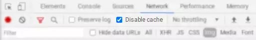 Disable cache, developer tools.