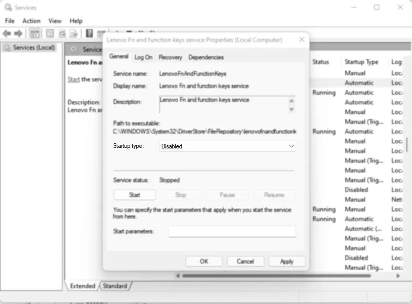 Disable autorun on startup for a service in the services properties dialog.